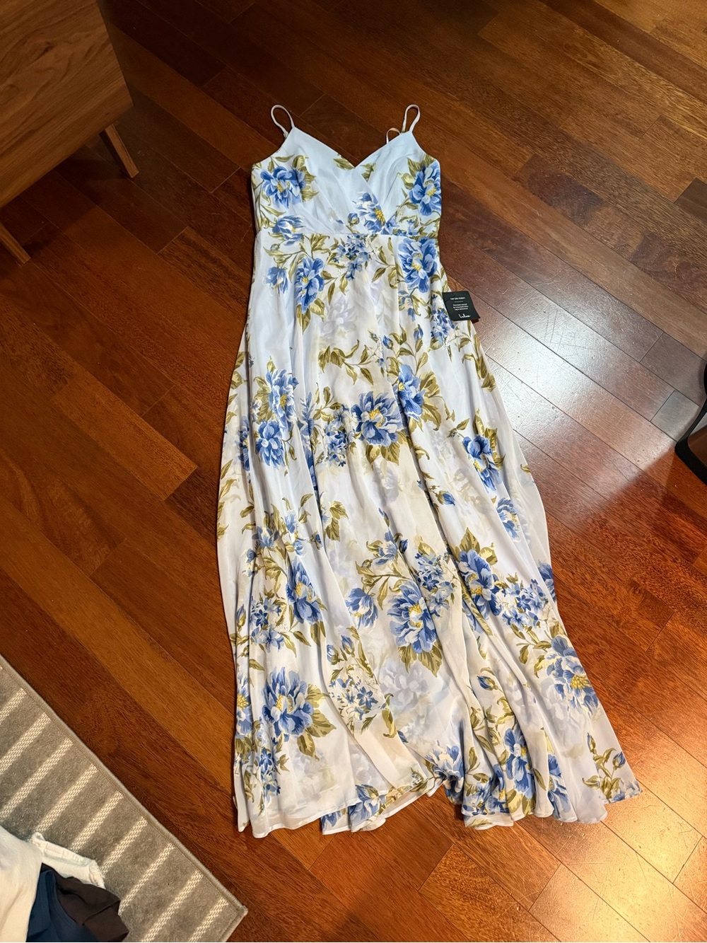 Lulus Light Blue Floral Print Maxi Dress